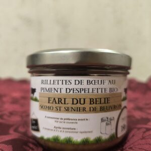 Rillettes de boeuf au piment d’espelette bio